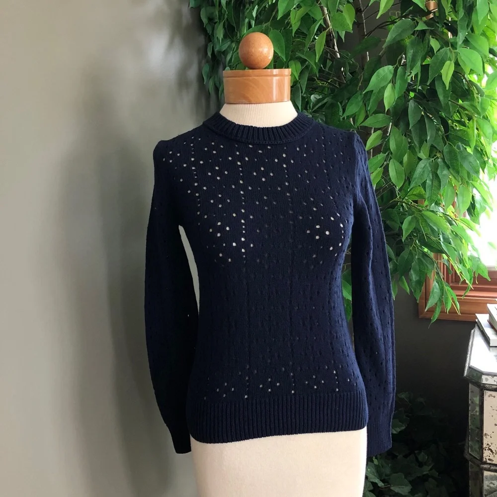 NWT‎ J. Crew Allover Pointelle Crewneck Sweater XXS